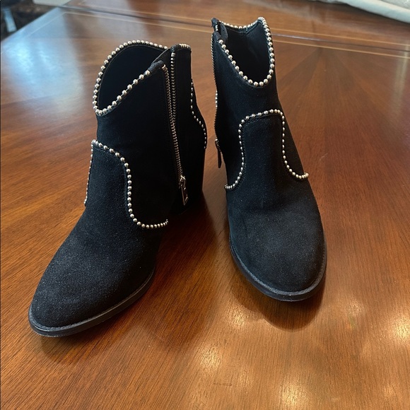 Zadig & Voltaire Black Suede Ankle Boots | Studded Western Cowboy Style - Picture 2 of 10
